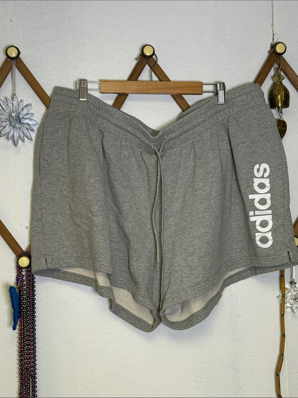 adidas Gray Athletic Shorts with Side Logo